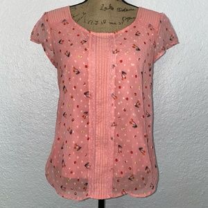 Pink Top Blouse Floral LC Lauren Conrad